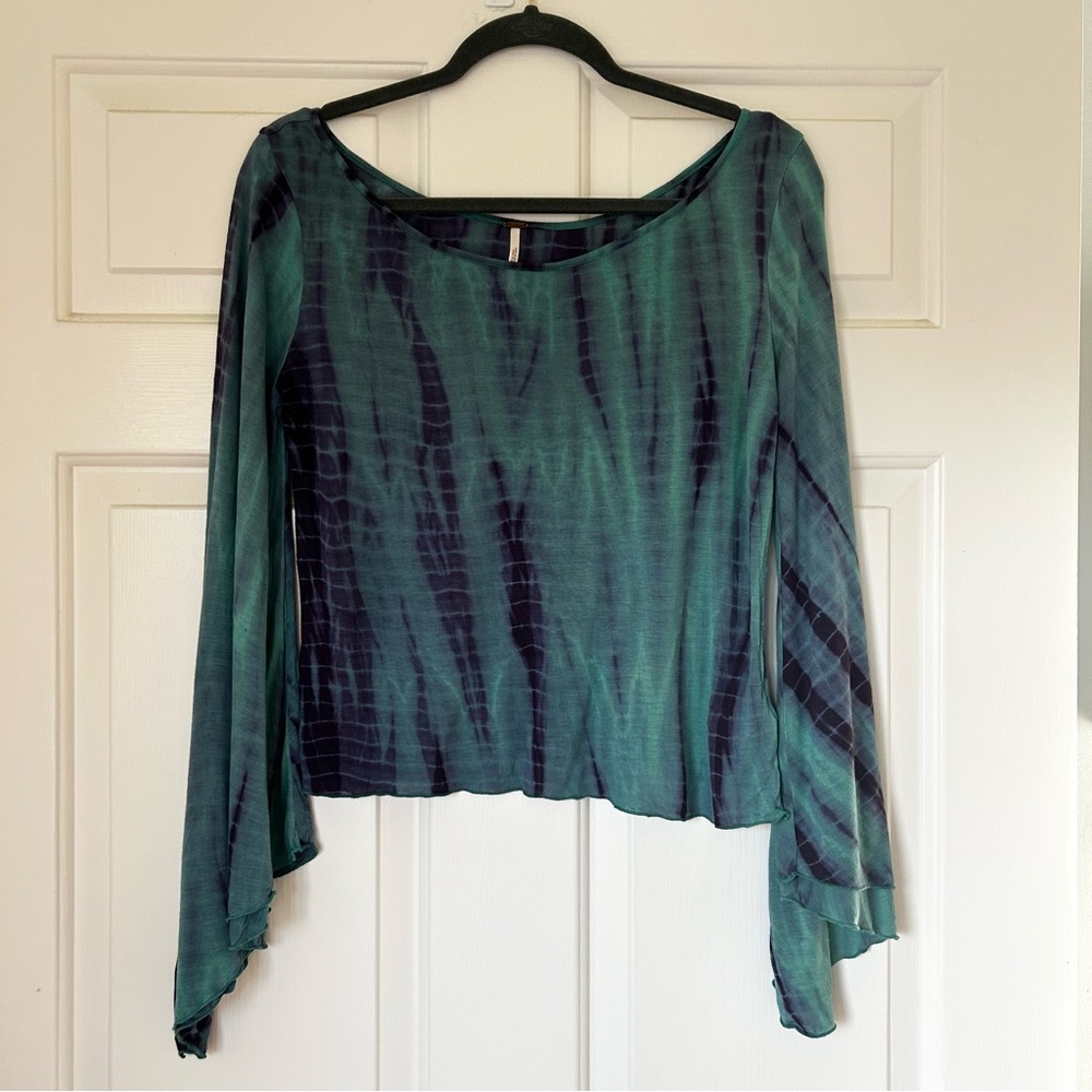 Free people flowy long sleeve tie dye